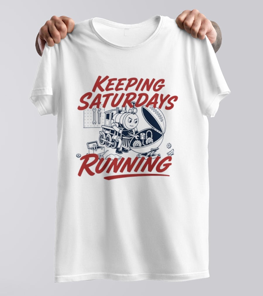 Keeping Saturdays Running Football Train Mechanic Football Train Mechanic Football Train Mechanic T-Shirt