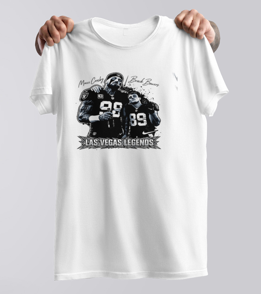 Maxx Crosby Brock Bowers 89 Las Vegas Legends 98 T-Shirt