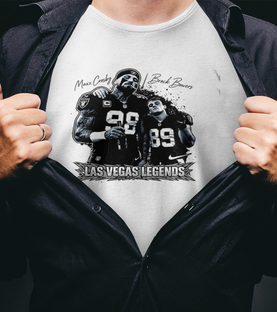 Maxx Crosby Brock Bowers 89 Las Vegas Legends 98 T-Shirt