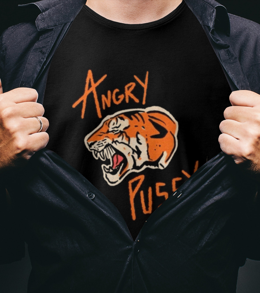 Angry Pussy Fierce Tiger Wild Cat Animal Predator T-Shirt