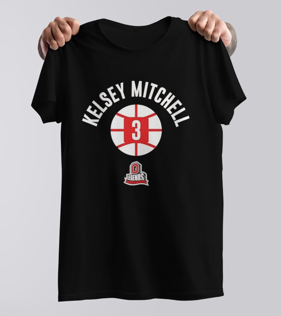 Kelsey Mitchell 3 Ohio State Buckeyes Scarlet And Gray Legends T-Shirt