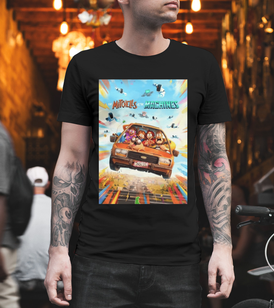 The Mitchells Vs The Machines Animated Family Adventure Robot Chaos T-Shirt