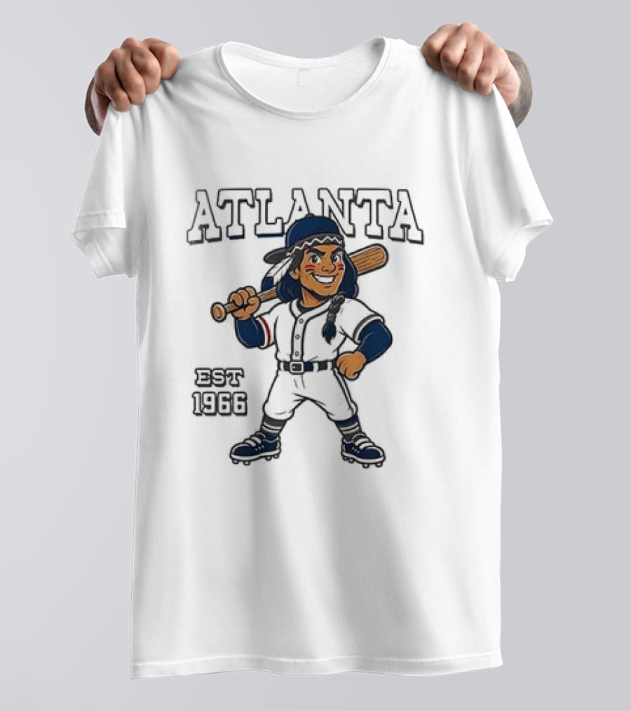 Atlanta Braves Baseball Vintage 1966 With Cartoon Batter T-Shirt