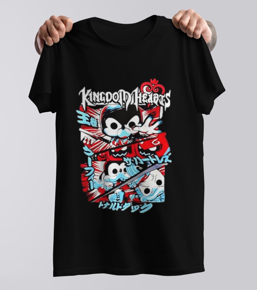 Kingdom Hearts Mickey Mouse Goofy Donald Duck Manga T-Shirt