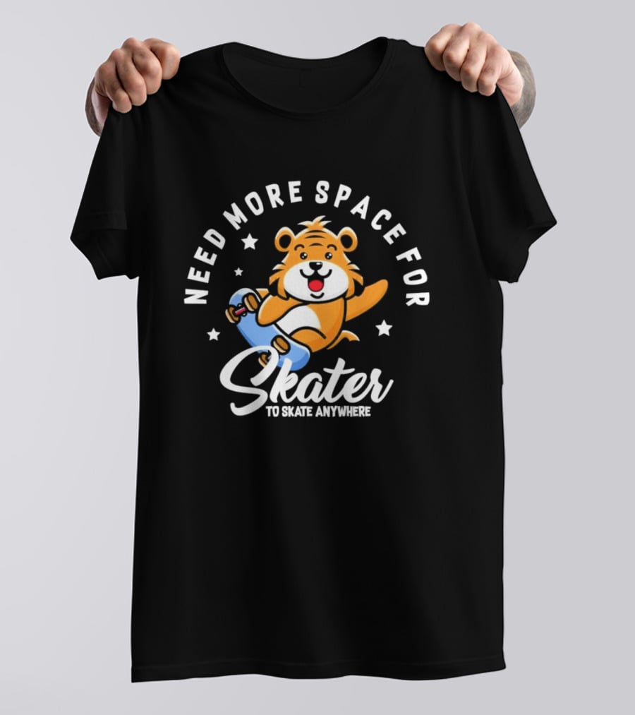 Need More Space Bear Skater To Skate Anywhere T-Shirt