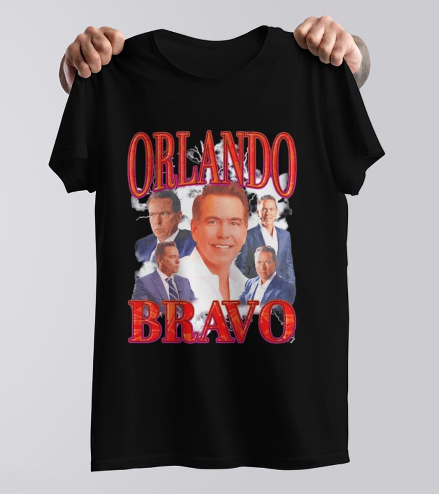 Orlando Bravo Red Text Multiple Portraits T-Shirt