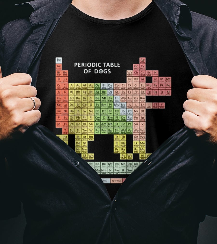 Periodic Table Of Dogs Breed Chart Non Sporting Hound Herding Misc Sporting Toy Terrier Working T-Shirt