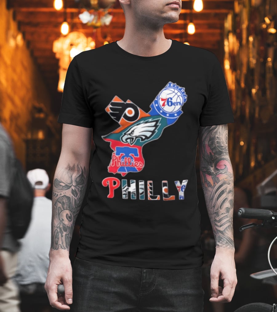 Philadelphia 76ers Flyers Eagles Phillies Philly Teams T-Shirt