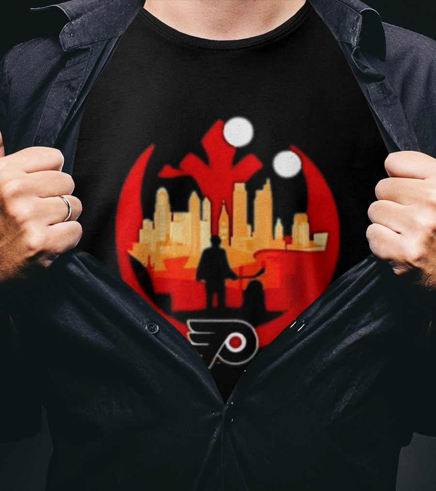 Philadelphia Flyers NHL Star Wars Rebel Alliance Skyline T-Shirt