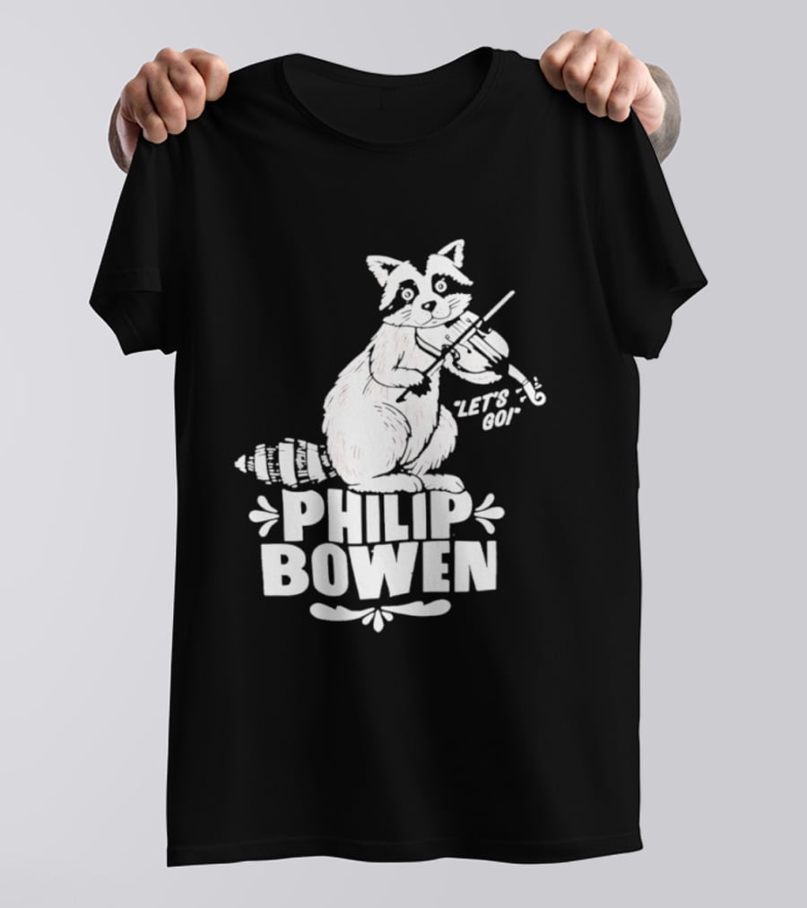 Philip Bowen Raccoon Playing Violin Let's Go T-Shirt