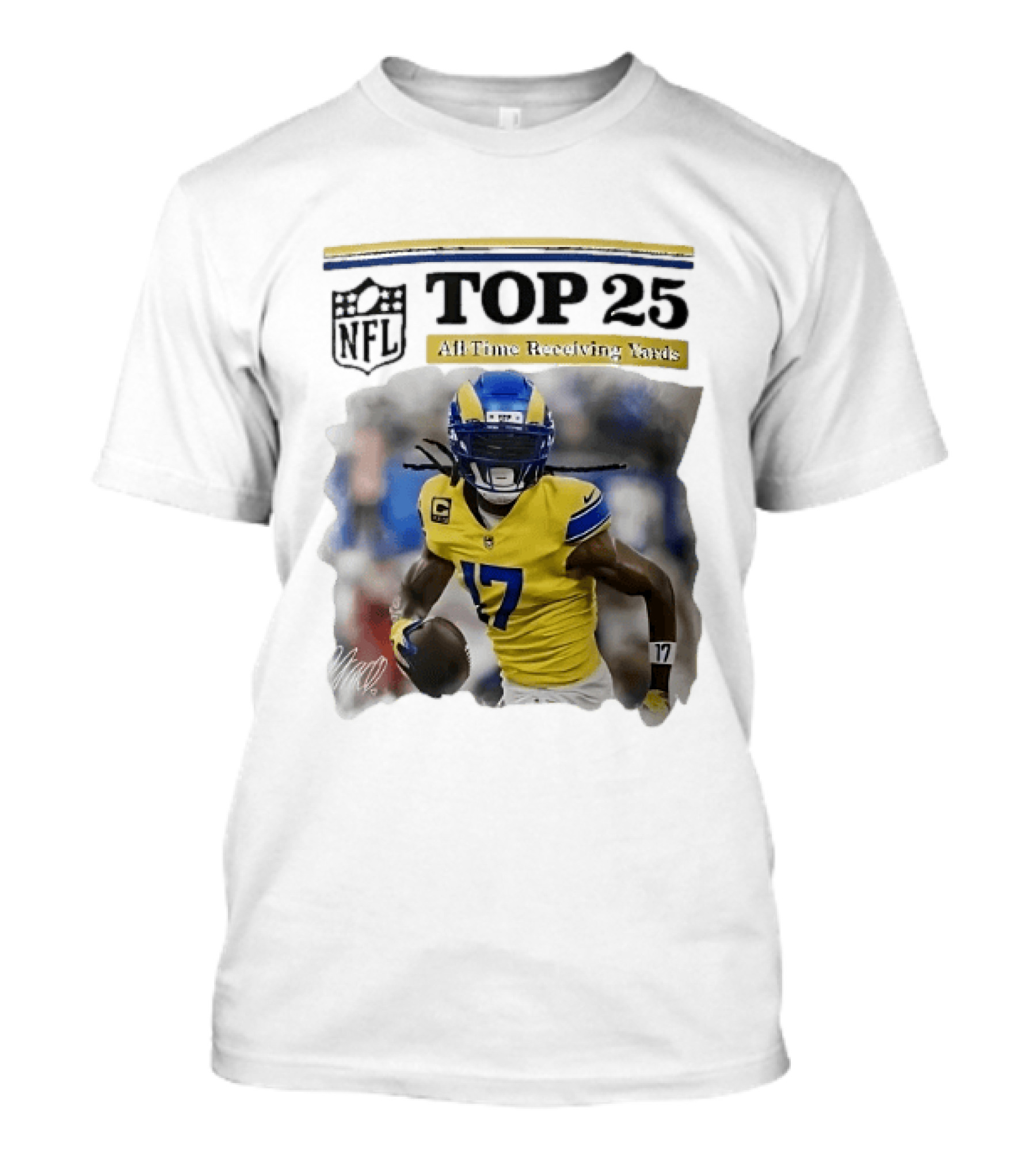 NFL Top 25 All Time Receiving Yards 17 T-Shirt