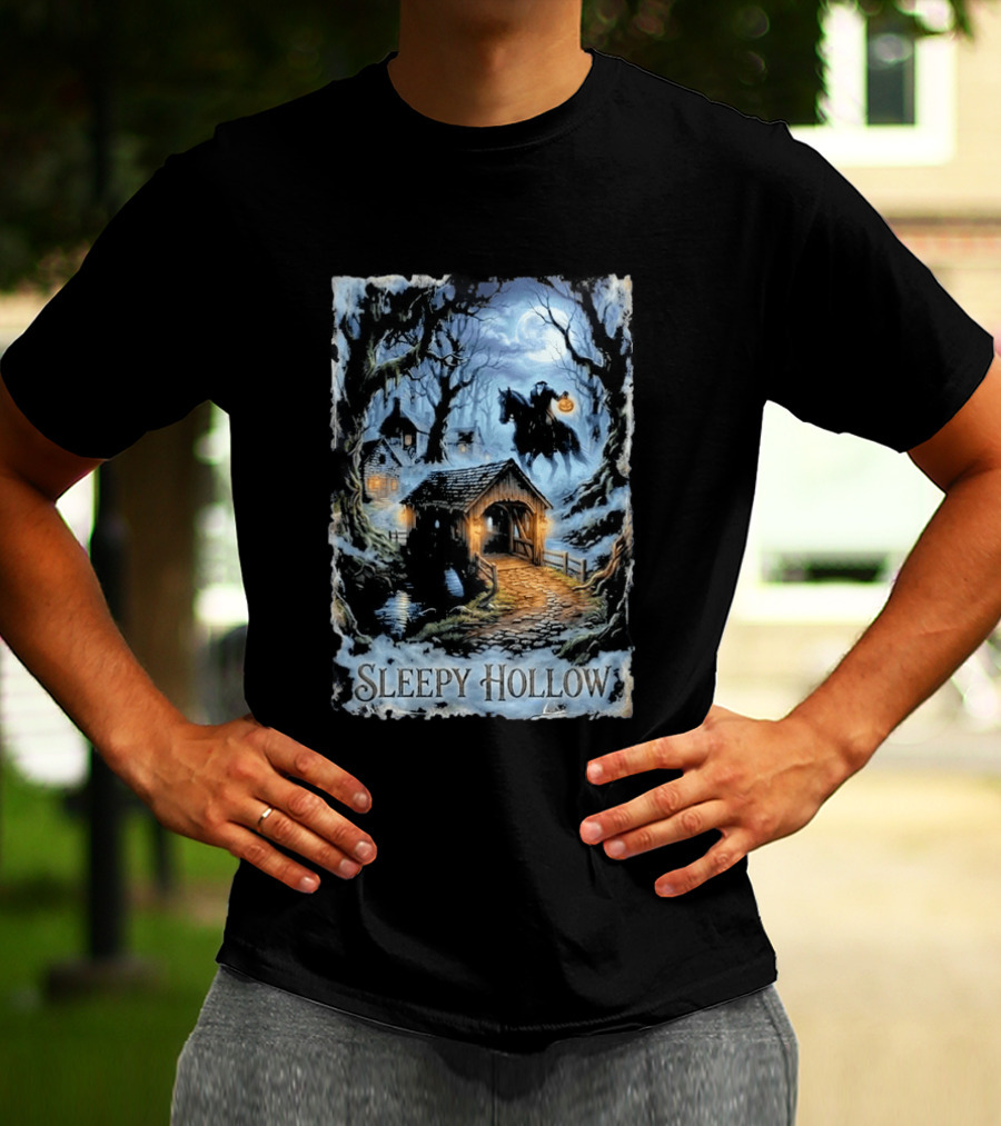 Sleepy Hollow Halloween Headless Horseman Bridge Scene Jack & Jones T-Shirt