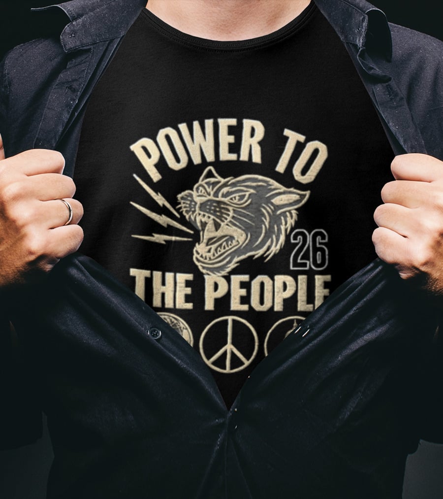 Power To The People 2026 Festival Lion Peace Globe Capitoline Wolf T-Shirt