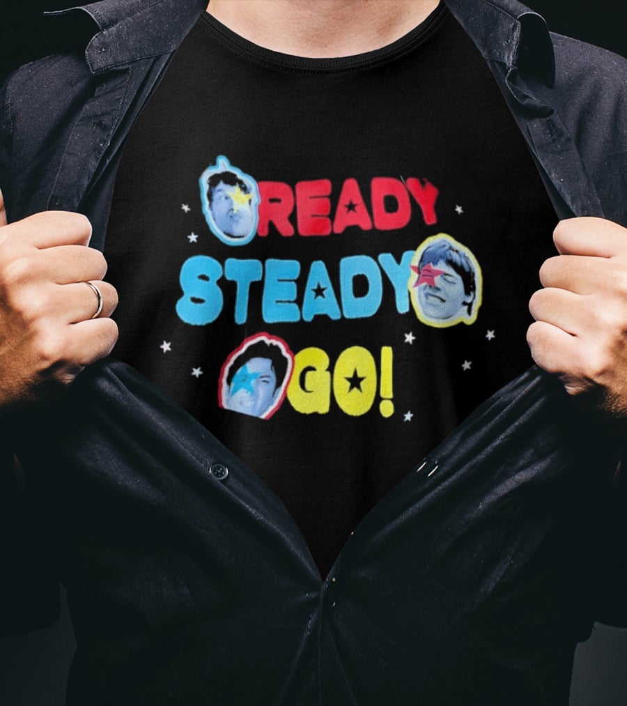 Ready Steady Go Friends Pop Music Colorful Star Portraits T-Shirt