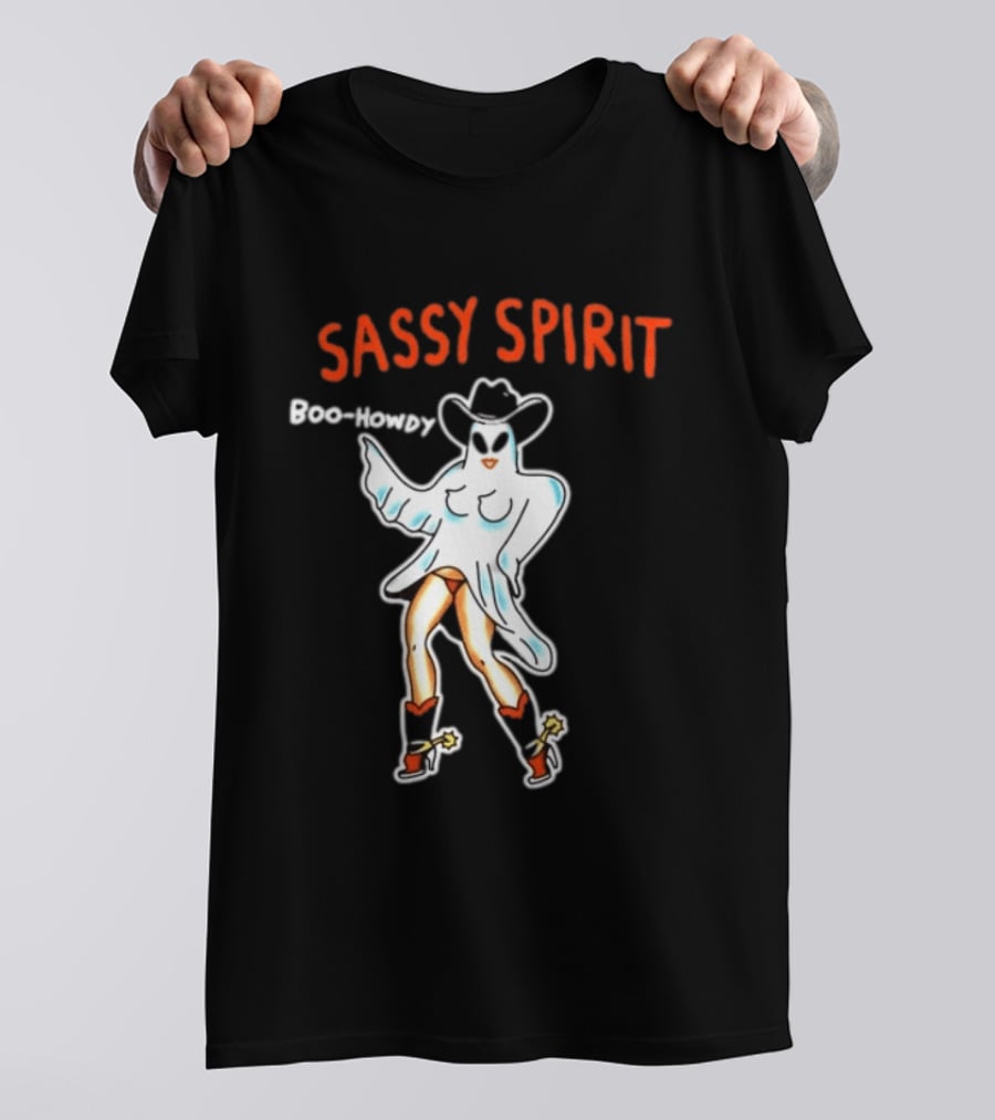 Sassy Spirit Boo Howdy Ghost Cowgirl Western Halloween Costume T-Shirt