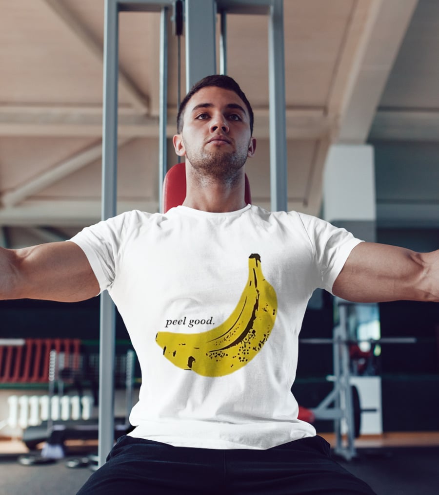 Peel Good Banana Fruit Minimalist Yellow T-Shirt