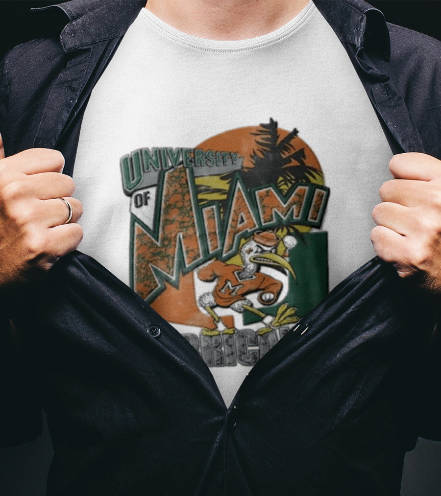 University Of Miami Hurricanes Sebastian Ibis Palm Tree T-Shirt