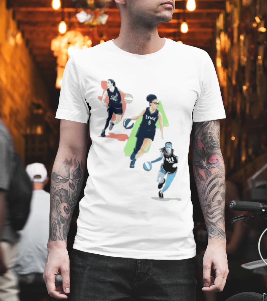 WNBA Players Indy 22 Lynx 5 Atlanta 10 Basketball Action T-Shirt