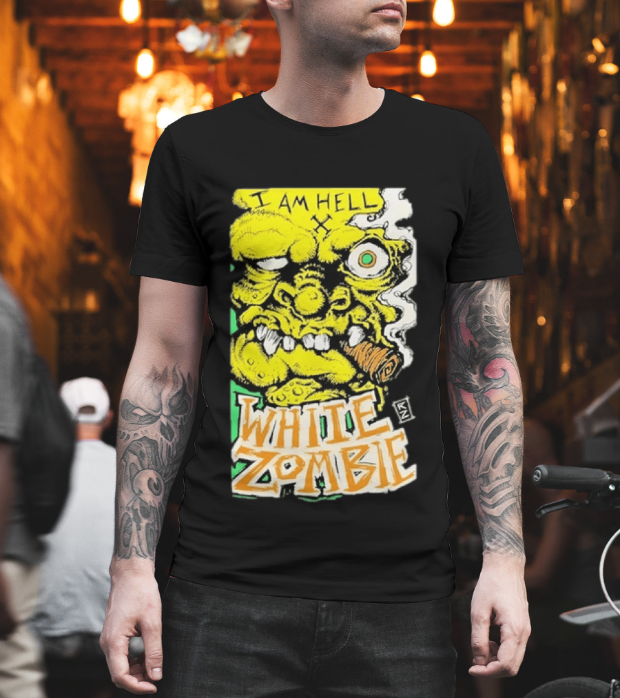 White Zombie I Am Hell Heavy Metal Band Artwork Monster Face T-Shirt