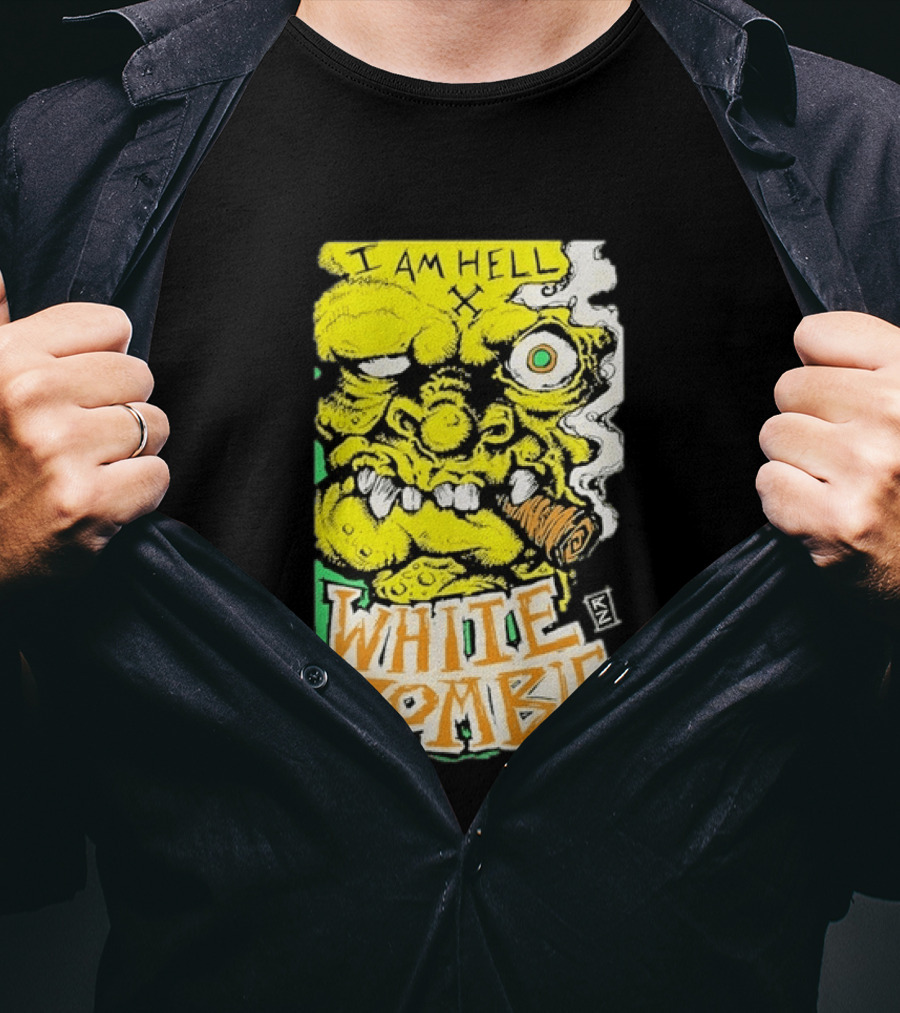 White Zombie I Am Hell Heavy Metal Band Artwork Monster Face T-Shirt