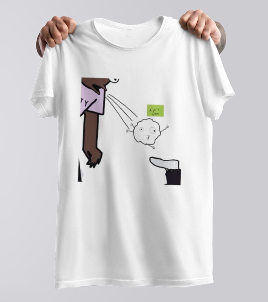 A'ja Wilson Pregame Gum Out Of Her Mouth Cartoon Style Humor T-Shirt
