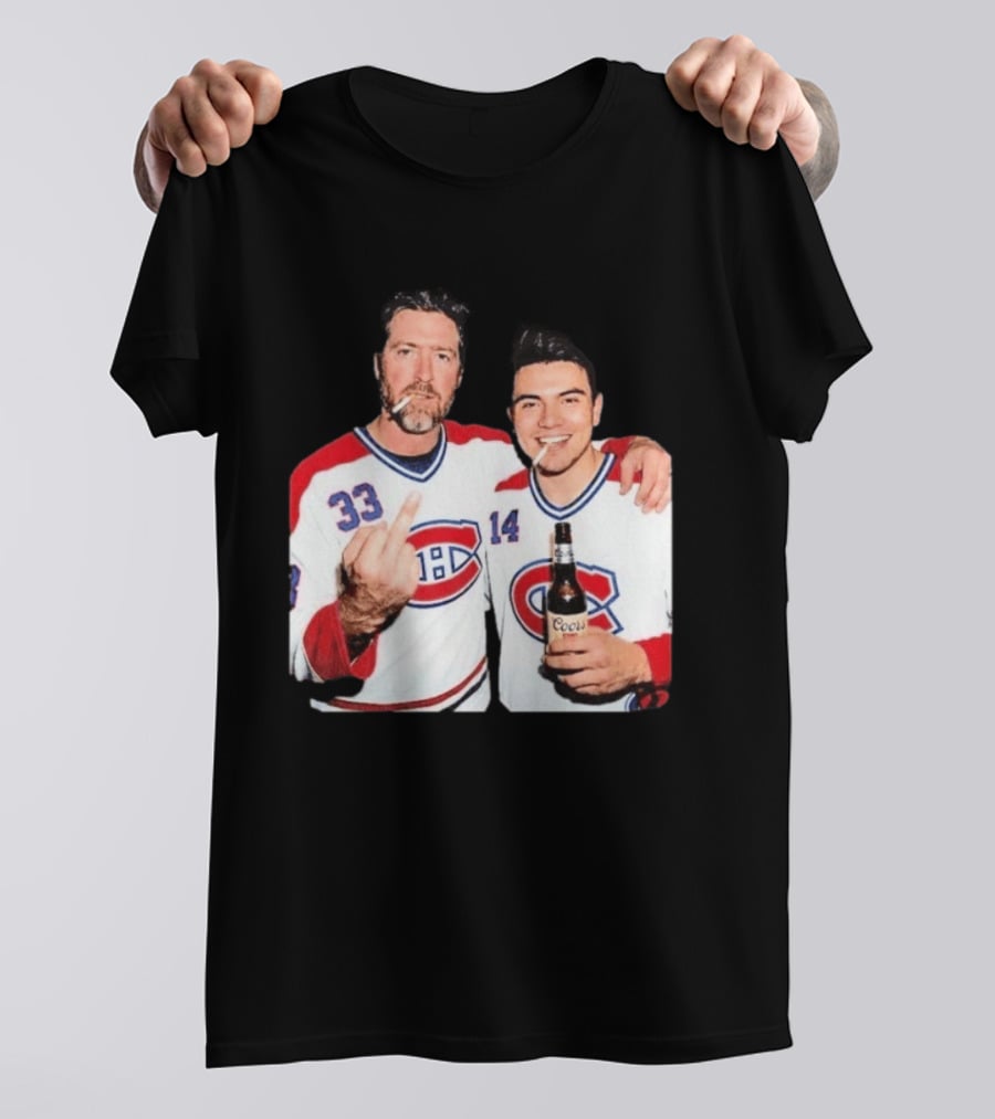 Patrick Roy Nick Suzuki Coors Montreal Canadiens Middle Finger Smoking T-Shirt