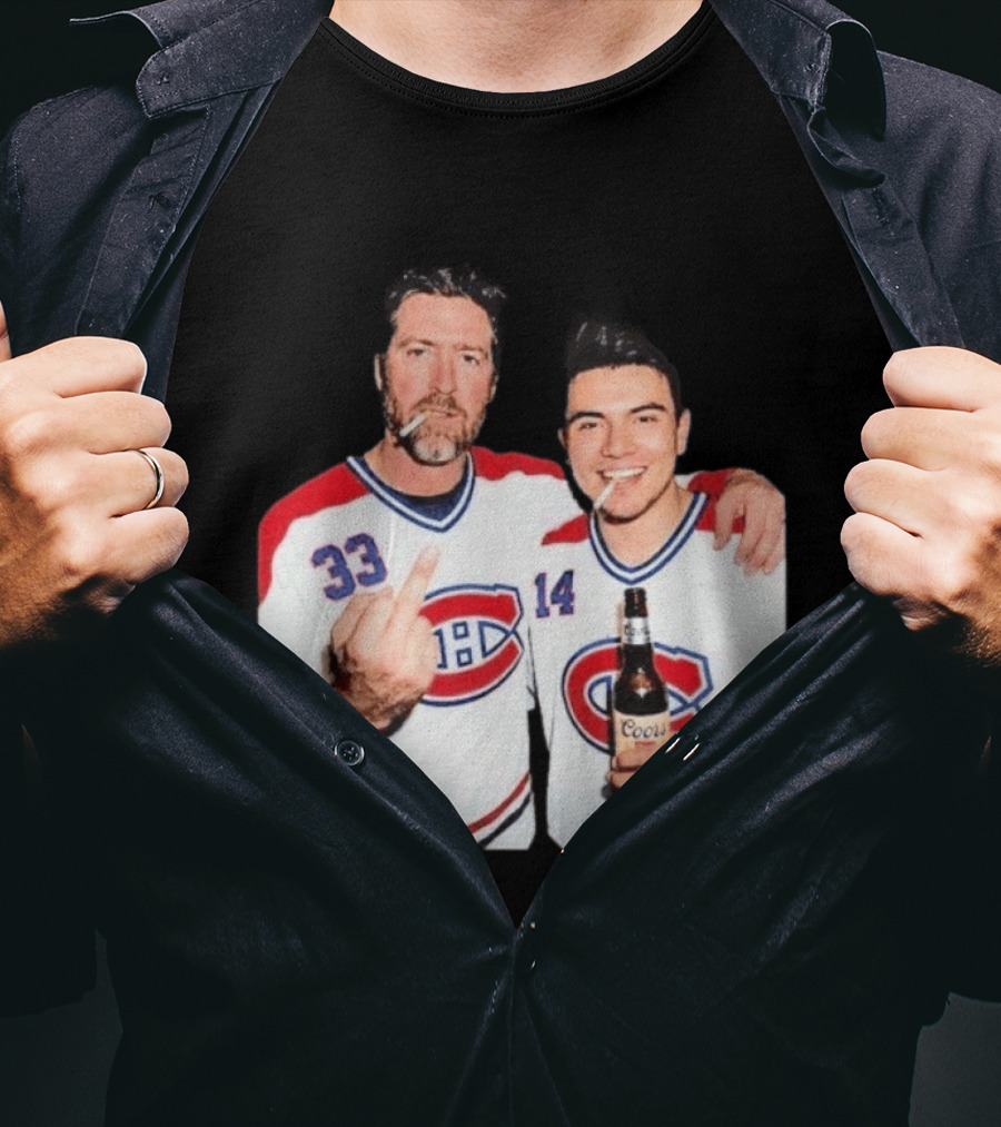 Patrick Roy Nick Suzuki Coors Montreal Canadiens Middle Finger Smoking T-Shirt