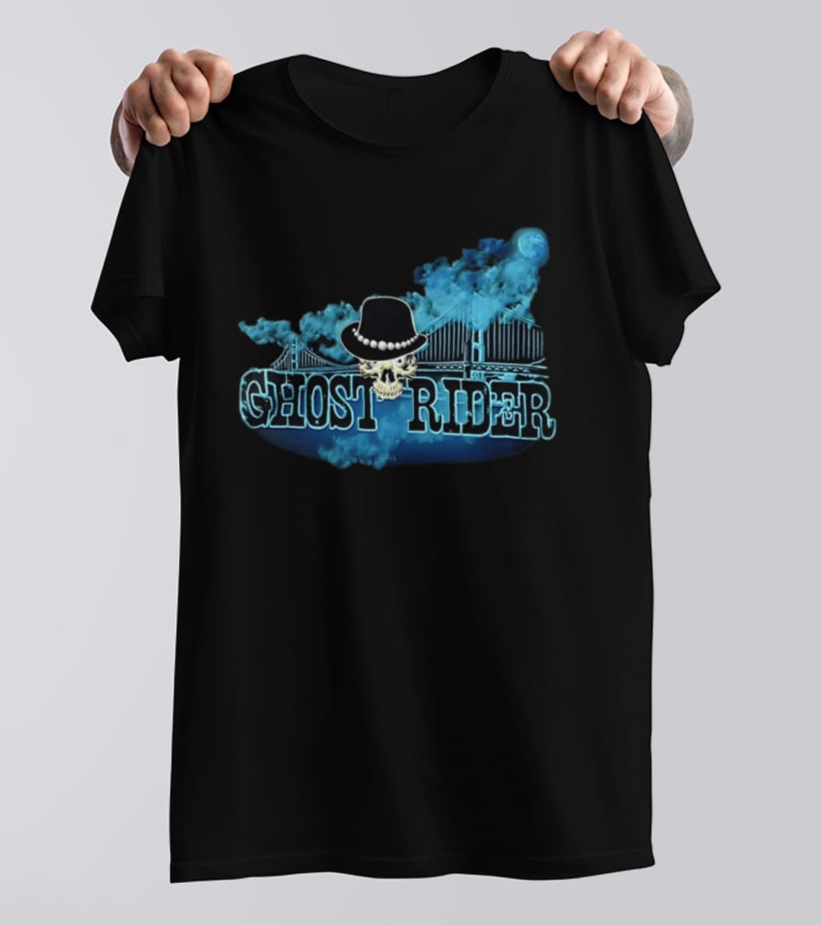 Ghost Rider Skull Bridge Smoke Moon Hat T-Shirt