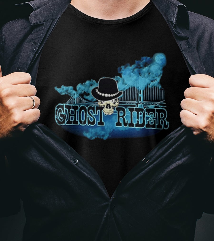 Ghost Rider Skull Bridge Smoke Moon Hat T-Shirt