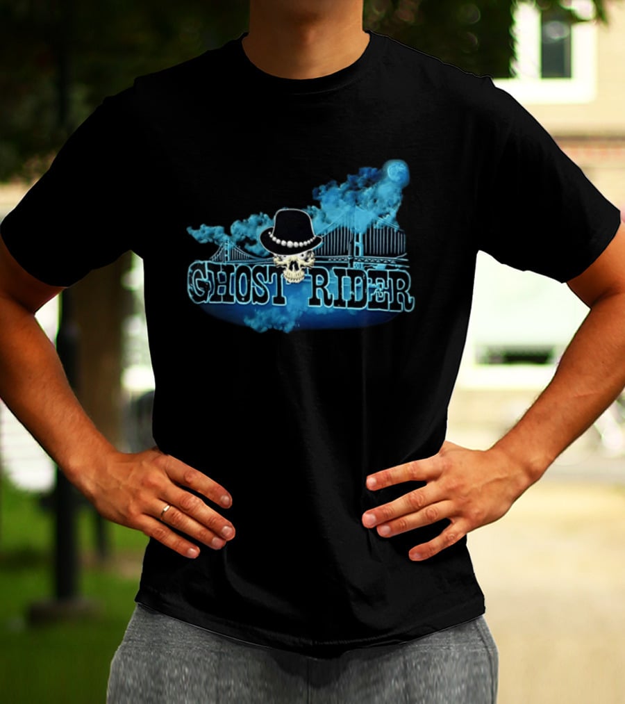 Ghost Rider Skull Bridge Smoke Moon Hat T-Shirt