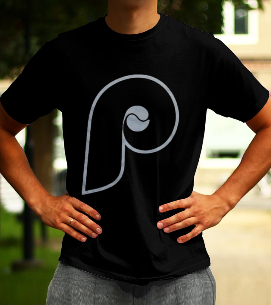 Philadelphia Phillies Distressed Black Retro MLB T-Shirt