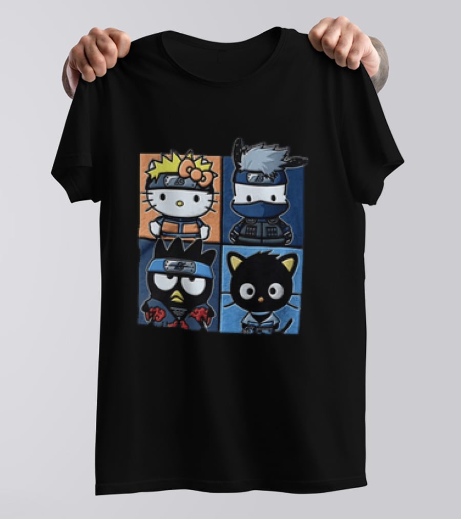 Hello Kitty Naruto Crossover With Sanrio Characters Mashup T-Shirt