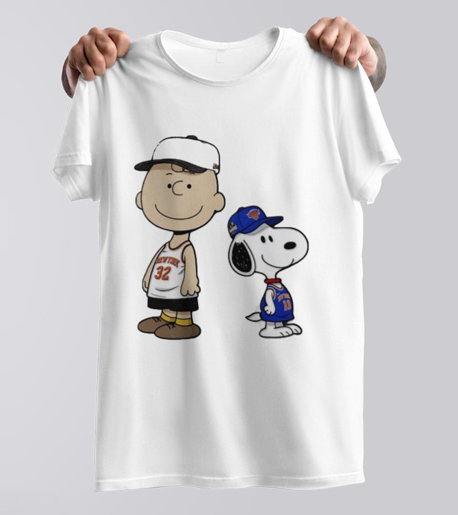 Charlie Brown Snoopy New York Knicks NBA 2026 Basketball Fans T-Shirt