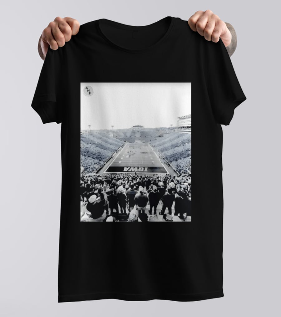 Iowa Football ANF Black And Gold Spirit Game Stadium View T-Shirt