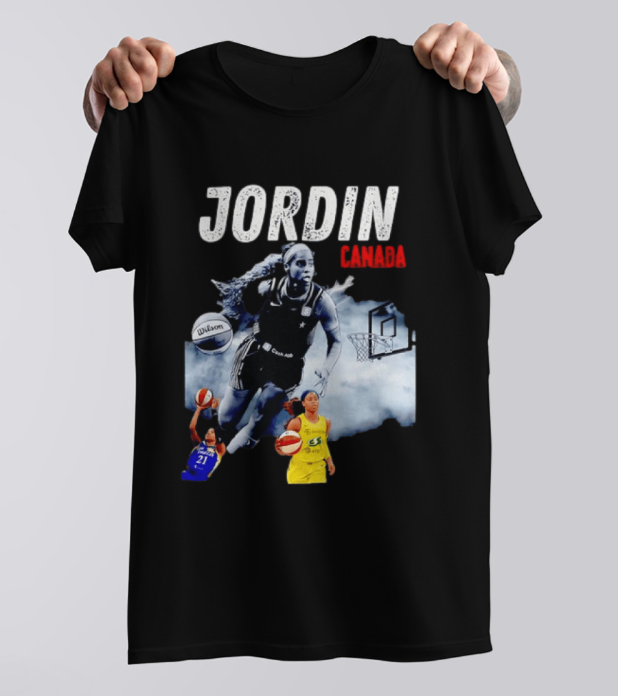 Jordin Canada Los Angeles Basketball Star Wilson Ball Slam Dunk T-Shirt