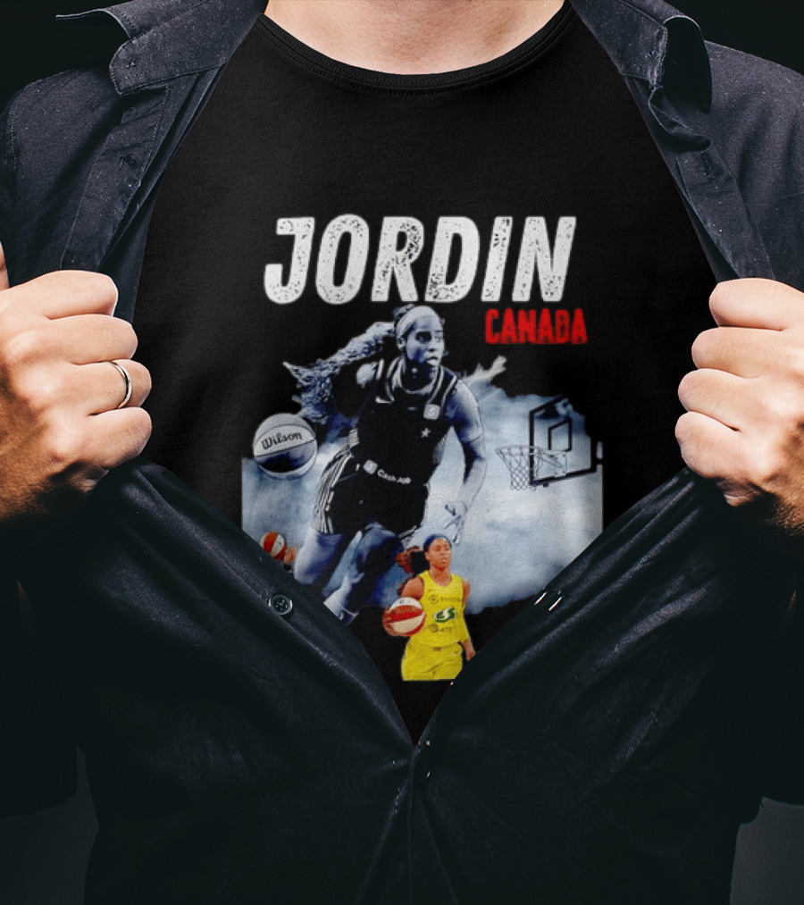 Jordin Canada Los Angeles Basketball Star Wilson Ball Slam Dunk T-Shirt