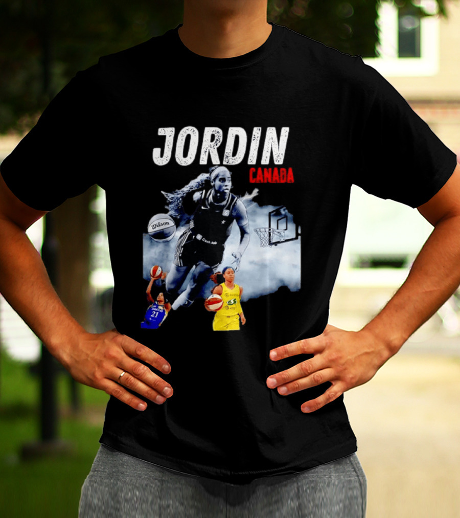 Jordin Canada Los Angeles Basketball Star Wilson Ball Slam Dunk T-Shirt