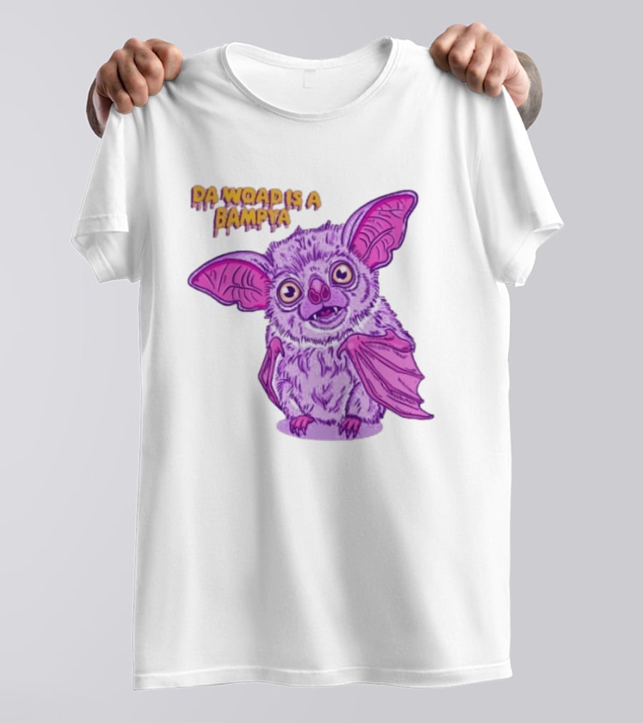 Da Woad Is A Bampya Purple Bat Vampire Cartoon T-Shirt