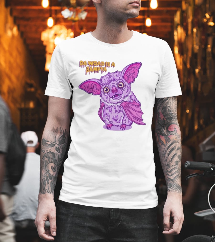 Da Woad Is A Bampya Purple Bat Vampire Cartoon T-Shirt