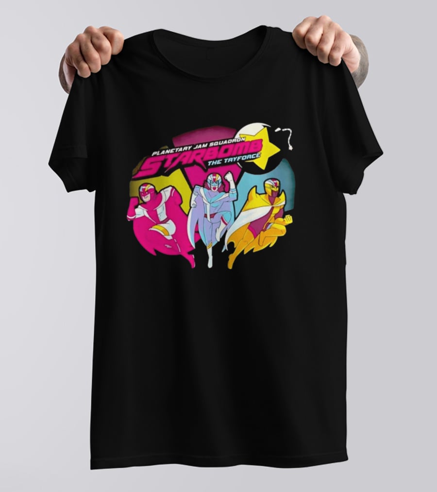Planetary Jam Squadron Starbomb The Tryforce Retro Heroes T-Shirt