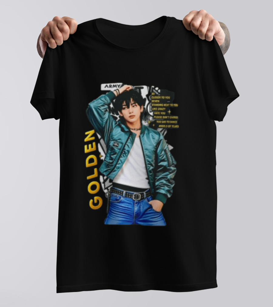 Jungkook Seven Golden Army Bomber Jacket Fashion Trend T-Shirt