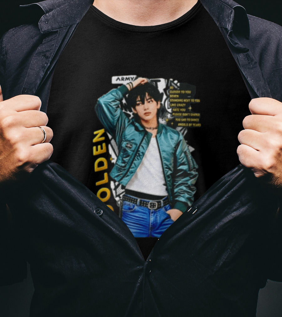 Jungkook Seven Golden Army Bomber Jacket Fashion Trend T-Shirt