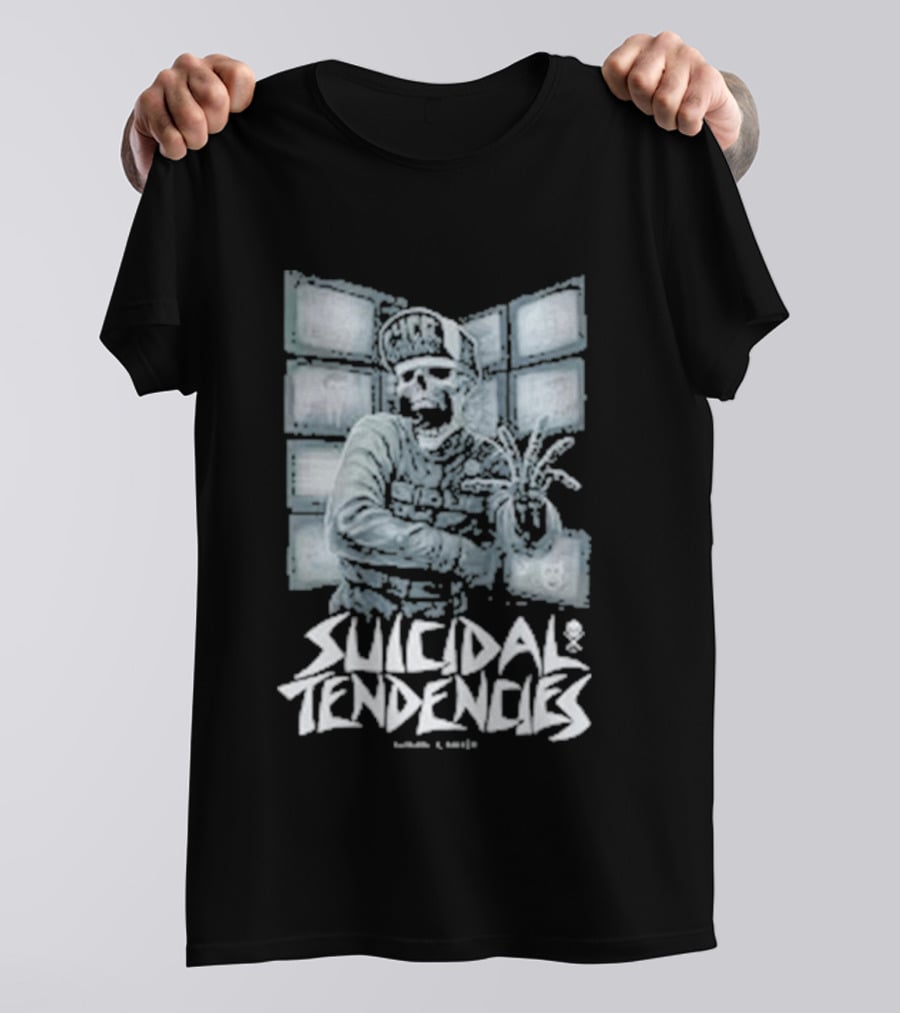 Suicidal Tendencies Institutionalized Skeleton Holding Beaker By Jim 'Taz' Evans T-Shirt