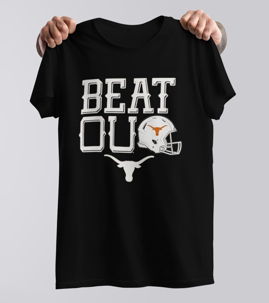 Texas Longhorns Beat OU Red River Rivalry Football Helmet Longhorn T-Shirt