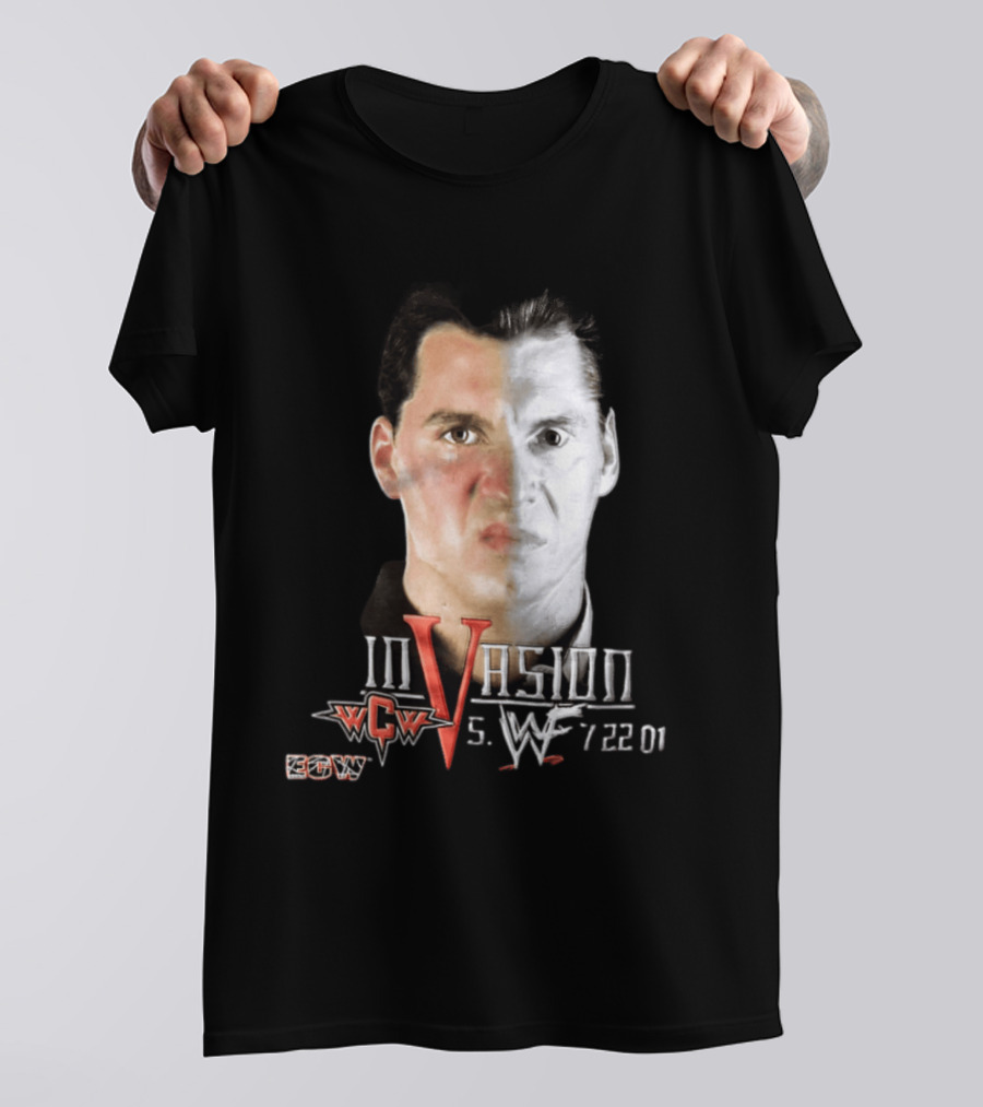 WCW Vs WWF Invasion July 22 2001 Vince McMahon ECW Wrestling Event T-Shirt