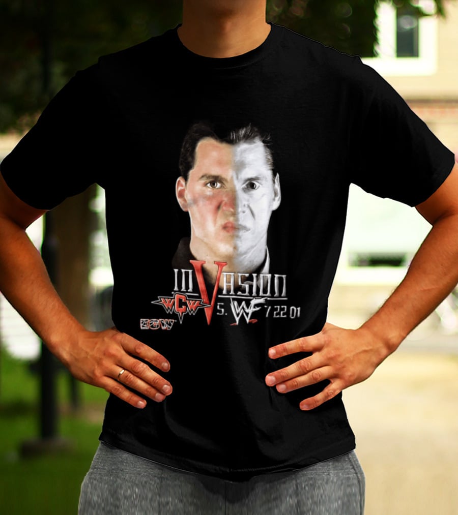 WCW Vs WWF Invasion July 22 2001 Vince McMahon ECW Wrestling Event T-Shirt