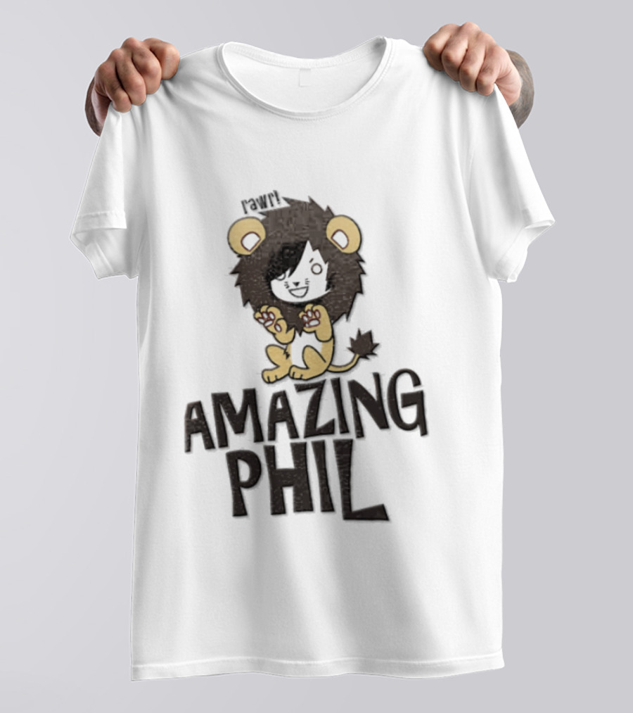 Amazing Phil Phil Rawr Cartoon Boy Wearing Lion T-Shirt