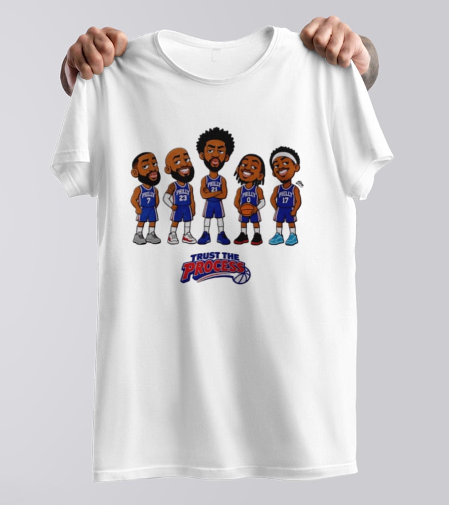 Philadelphia 76ers Trust The Process Caricature Philly Basketball Team T-Shirt