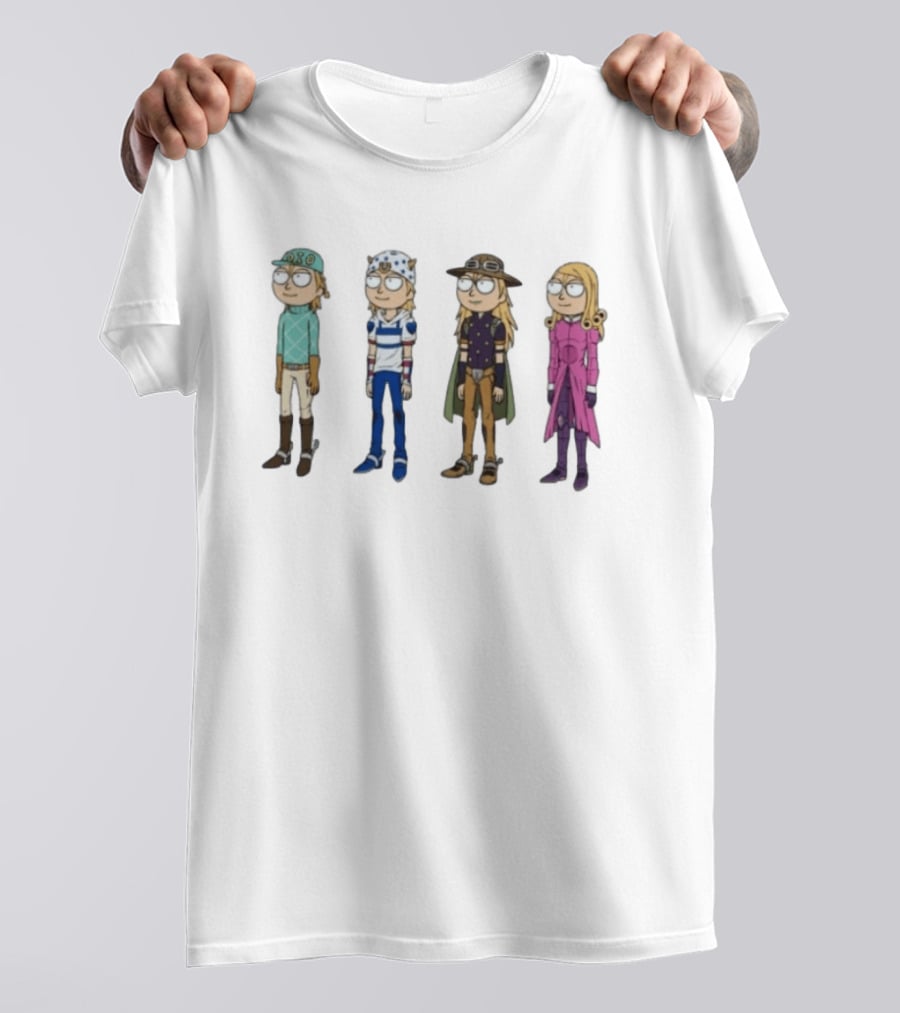 Rick And Morty JoJo's Bizarre Adventure Crossover Characters Fan T-Shirt