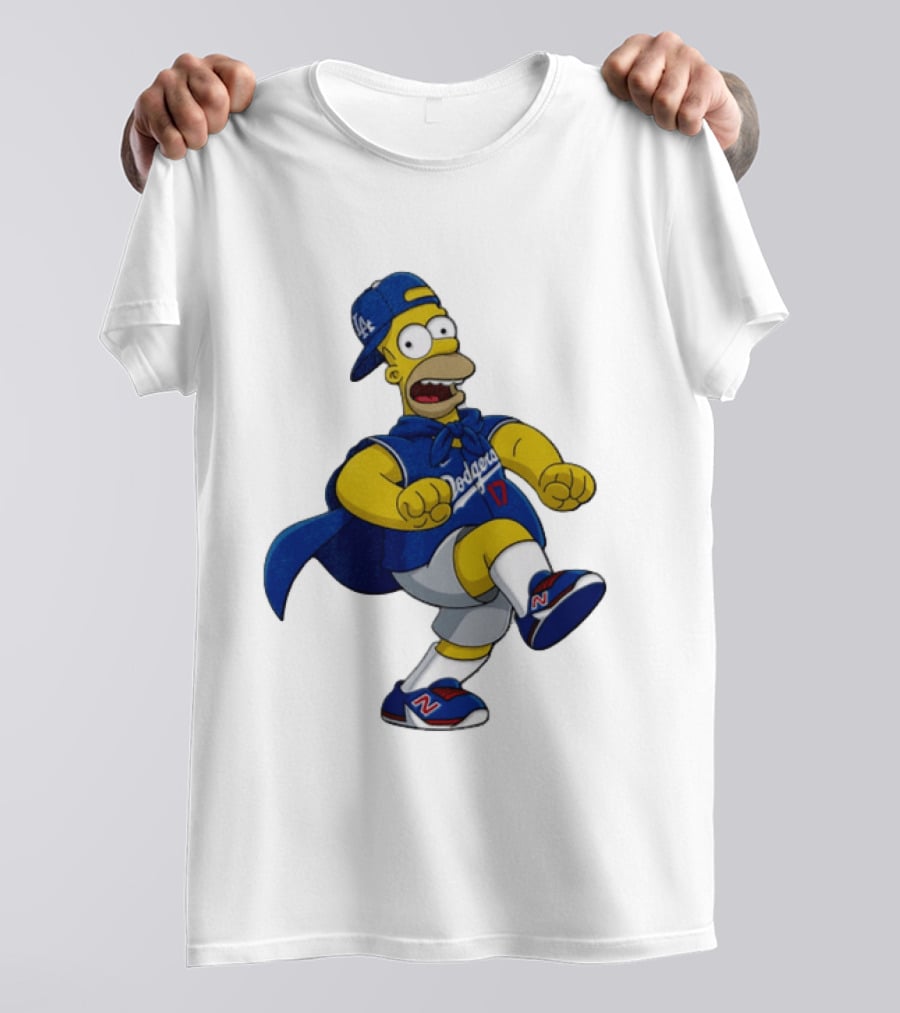 Shohei Ohtani Homer Simpson Los Angeles Dodgers MLB Cartoon T-Shirt